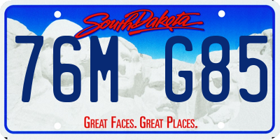 SD license plate 76MG85