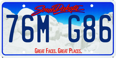SD license plate 76MG86