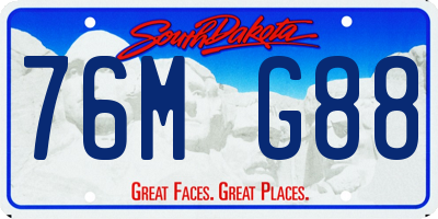 SD license plate 76MG88