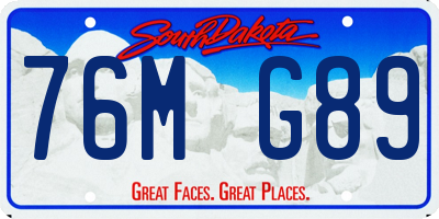 SD license plate 76MG89