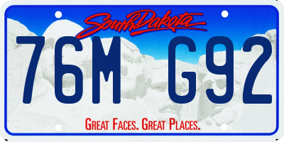 SD license plate 76MG92