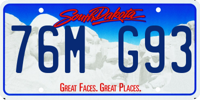 SD license plate 76MG93