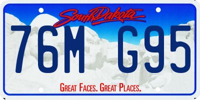 SD license plate 76MG95