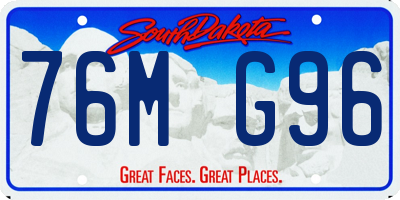 SD license plate 76MG96