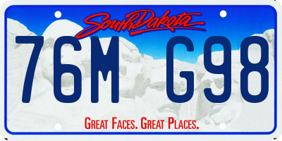 SD license plate 76MG98