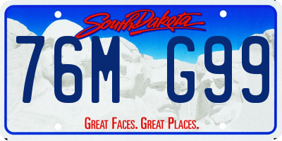 SD license plate 76MG99