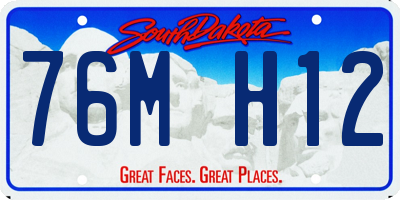SD license plate 76MH12