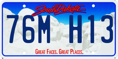 SD license plate 76MH13
