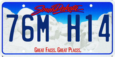 SD license plate 76MH14