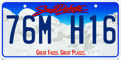 SD license plate 76MH16