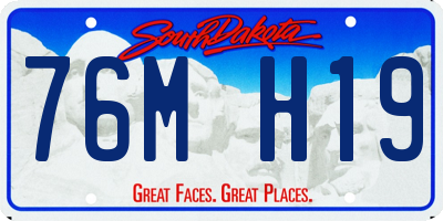 SD license plate 76MH19