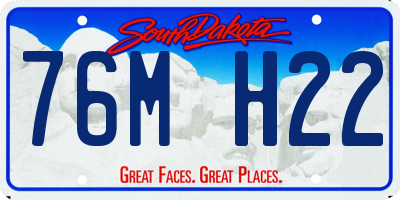 SD license plate 76MH22