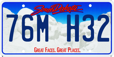 SD license plate 76MH32