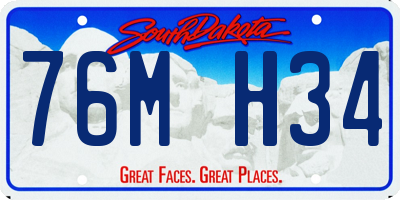 SD license plate 76MH34