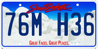 SD license plate 76MH36