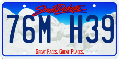 SD license plate 76MH39