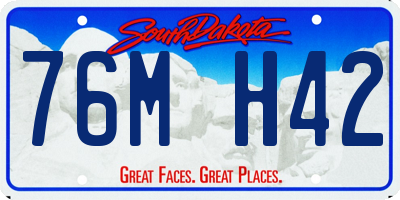 SD license plate 76MH42