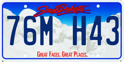 SD license plate 76MH43