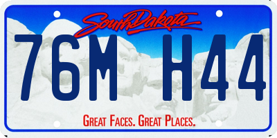 SD license plate 76MH44