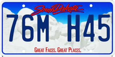 SD license plate 76MH45
