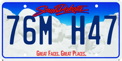 SD license plate 76MH47