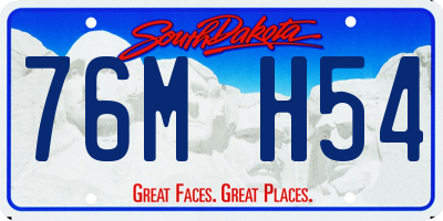 SD license plate 76MH54