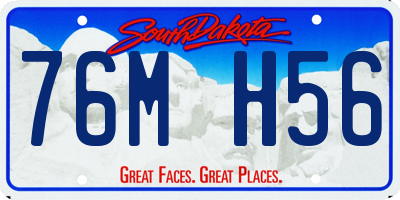 SD license plate 76MH56