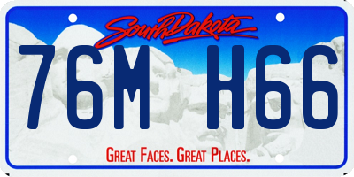 SD license plate 76MH66