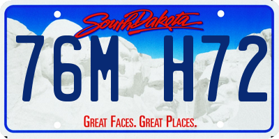 SD license plate 76MH72