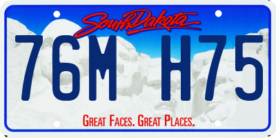SD license plate 76MH75