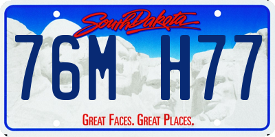SD license plate 76MH77