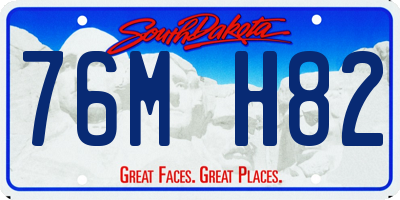 SD license plate 76MH82