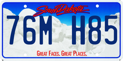 SD license plate 76MH85