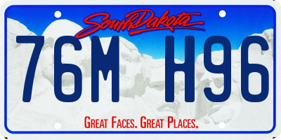 SD license plate 76MH96