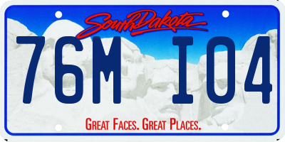 SD license plate 76MI04