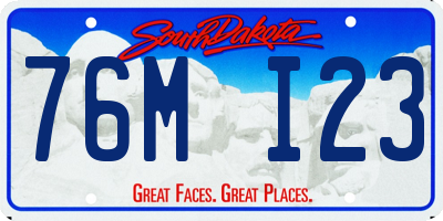 SD license plate 76MI23