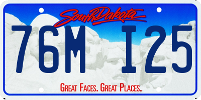 SD license plate 76MI25