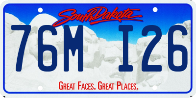 SD license plate 76MI26