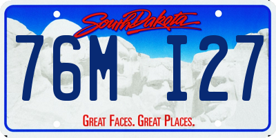 SD license plate 76MI27