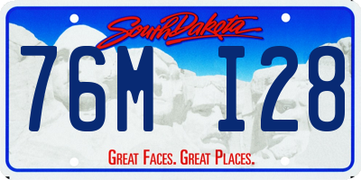 SD license plate 76MI28