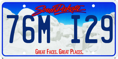 SD license plate 76MI29