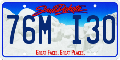 SD license plate 76MI30
