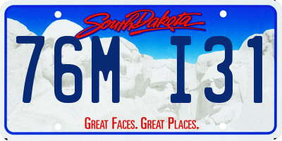 SD license plate 76MI31