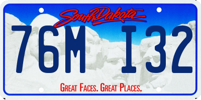 SD license plate 76MI32