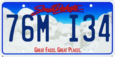 SD license plate 76MI34
