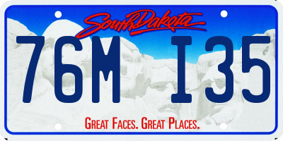 SD license plate 76MI35