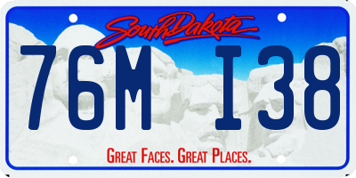 SD license plate 76MI38