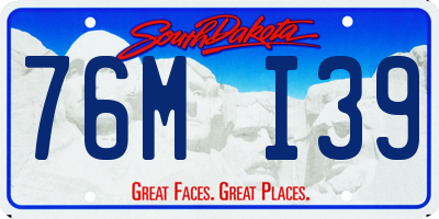 SD license plate 76MI39