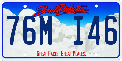 SD license plate 76MI46