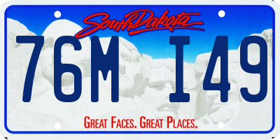 SD license plate 76MI49